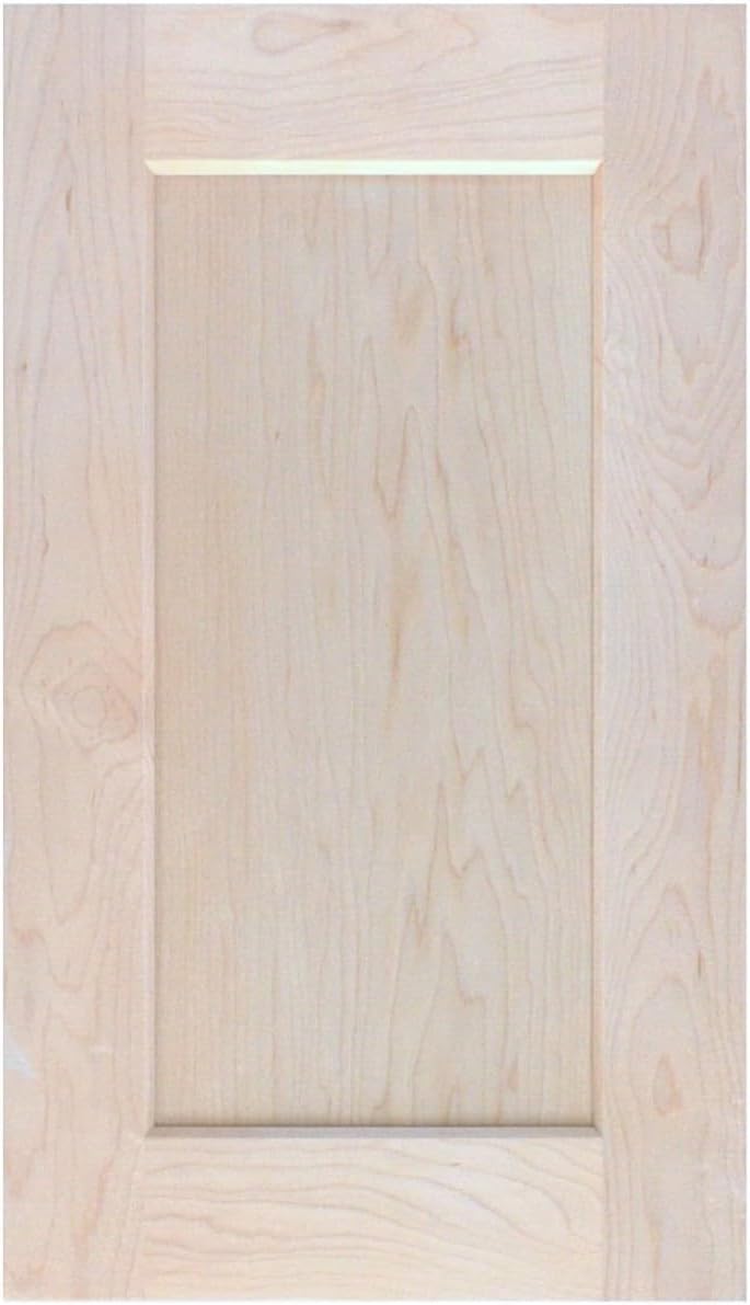 Unfinished Maple Shaker Cabinet Door Front Replacement - 16.25W x 22.5H | Ready to Paint or Stain | Solid Wood | Cabinet Door Replacement