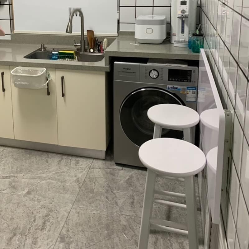 Wall Mounted Folding Table,White Floating Desk for Small Spaces,Stainless Steel Bracket Laundry Folding Table,Wall Folding Desk,Home Bars and Dining Establishments70x40cm /27.5" x 15.7"