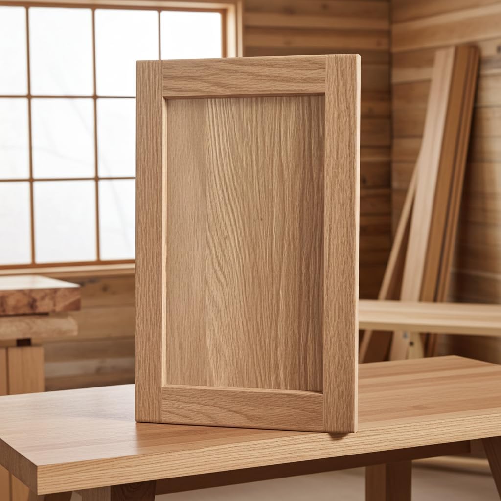 12W x 24H Unfinished Oak Kitchen Cabinet Door Replacement, Shaker Style