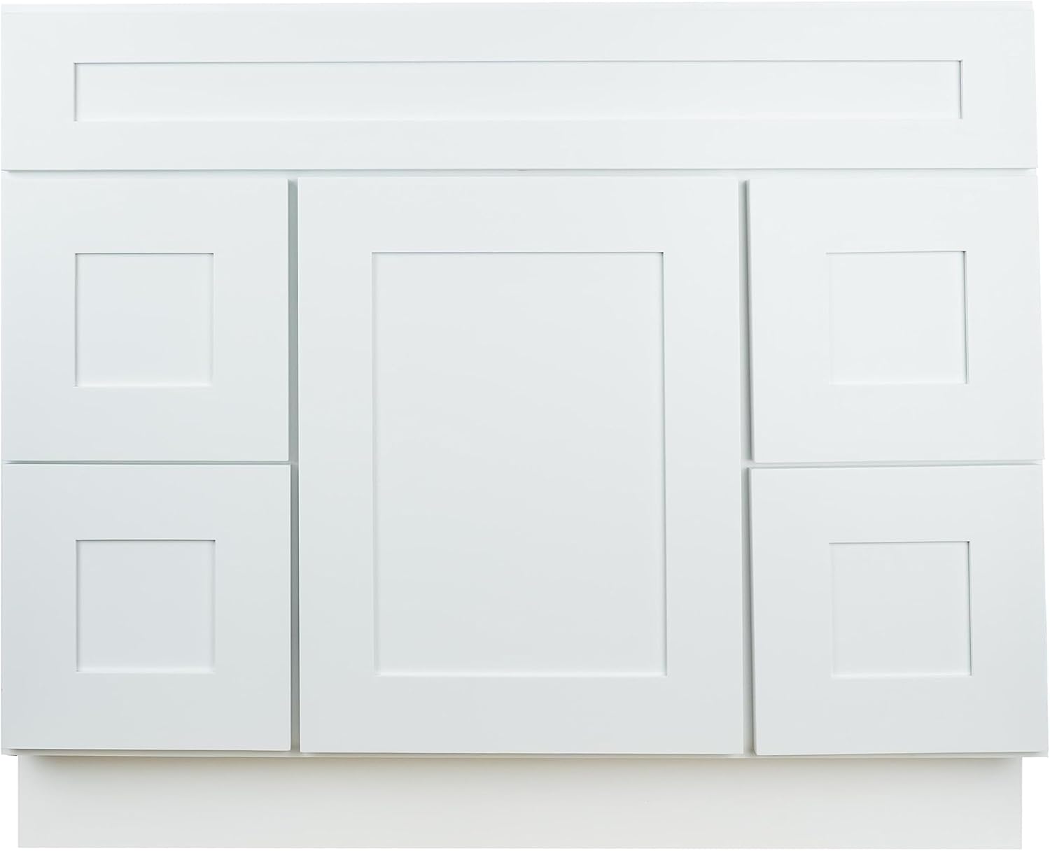 Hollywood Fabiani Design Bathroom Vanity Drawer Base Cabinet 42 in. W x 21 in. D x 34.5 in. H in Shaker White Ready to Assemble