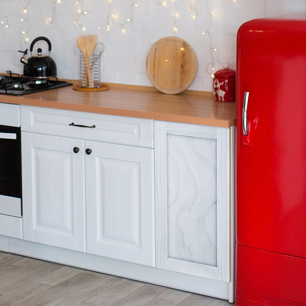 2 Pcs 12'' W x 24'' H Unfinished Pine Kitchen Cabinet Door Replacement with 4 Pcs Cabinet Hinges Wood Shaker Door Front Replacement for Kitchen, Bathroom, Vanity