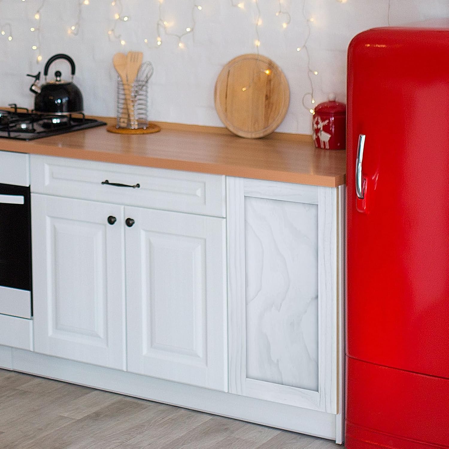 2 Pcs 12'' W x 24'' H Unfinished Pine Kitchen Cabinet Door Replacement with 4 Pcs Cabinet Hinges Wood Shaker Door Front Replacement for Kitchen, Bathroom, Vanity